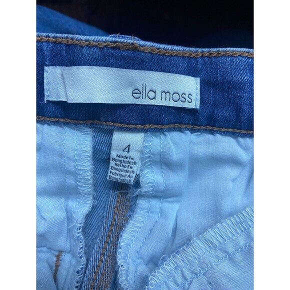 Ella Moss Cropped Jeans Womens 4 Blue Flat Front Wide Leg Slash Pockets Classic - Picture 8 of 10